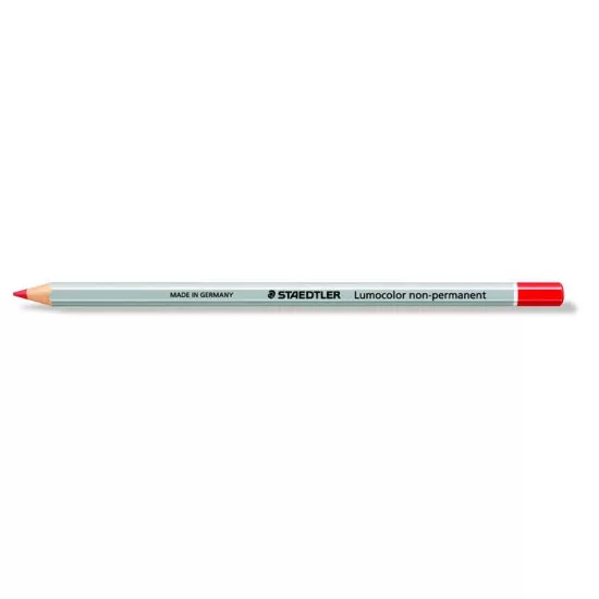 Színes ceruza, hatszögletű, mindenre író, lemosható, (omnichrom) STAEDTLER "Lumocolor", piros