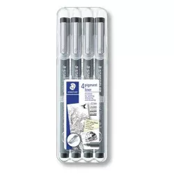 Tusfilc készlet, STAEDTLER "Pigment Liner", fekete