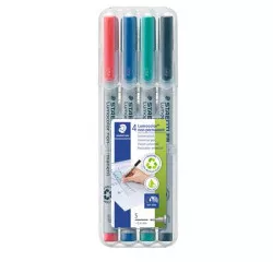 Alkoholmentes marker készlet, OHP, 0,4 mm, STAEDTLER "Lumocolor® 311 S", 4 különböző szín