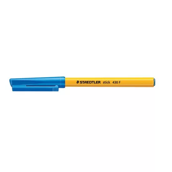 Golyóstoll, 0,3 mm, kupakos, STAEDTLER "Stick 430 F", kék