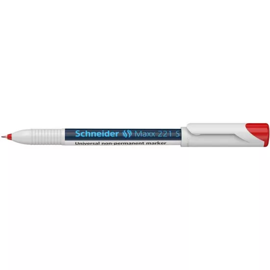 Alkoholmentes marker, OHP, 0,4 mm, SCHNEIDER "Maxx 221 S", piros