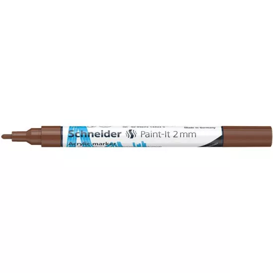Akril marker, 2 mm, SCHNEIDER "Paint-It 310", barna