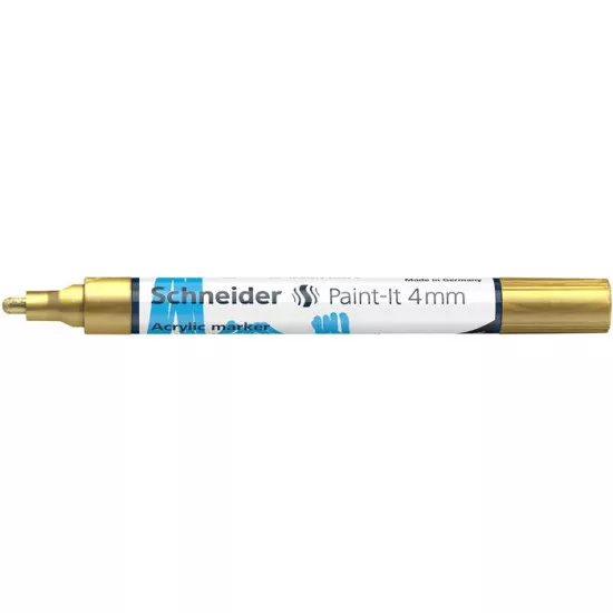 Akril marker, 4 mm, SCHNEIDER "Paint-It 320", arany