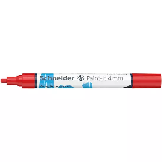 Akril marker, 4 mm, SCHNEIDER "Paint-It 320", piros