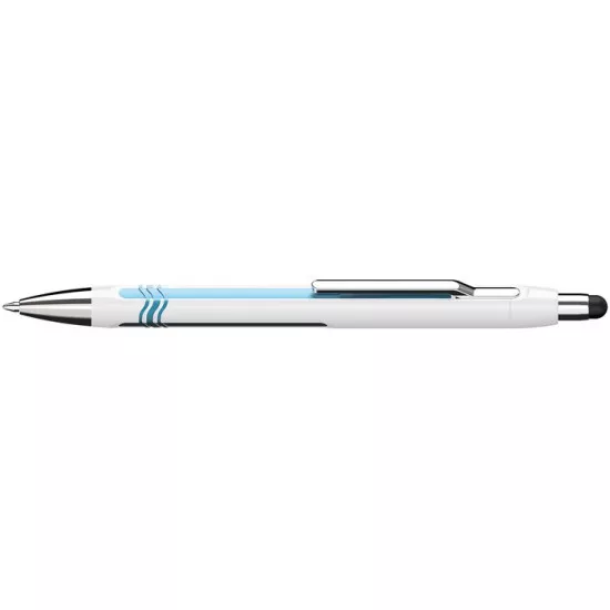 Golyóstoll, 0,7 mm, nyomógombos, érintőképernyős készülékekhez, SCHNEIDER "Epsilon Touch XB", fehér-kék