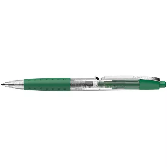 Zseléstoll, 0,4 mm, nyomógombos, SCHNEIDER "Gelion +", zöld
