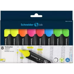 Szövegkiemelő készlet, 1-5 mm, SCHNEIDER "Job 150", 6+2 szín