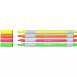 Szövegkiemelő toll készlet, 1-4 mm, SCHNEIDER "Shine-Up", 4 különböző szín