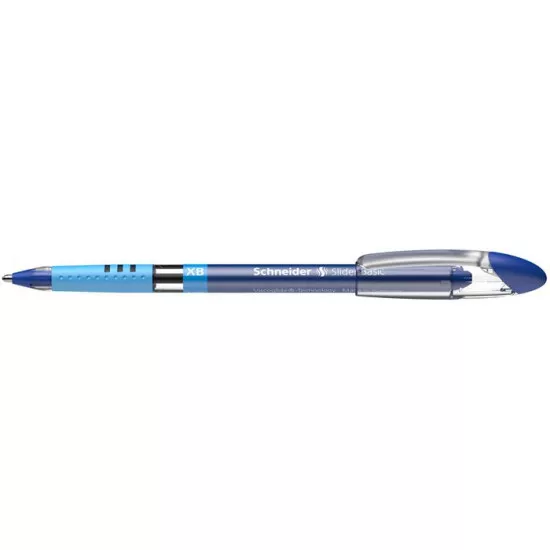 Golyóstoll, 0,7 mm, kupakos, SCHNEIDER "Slider Basic XB", kék