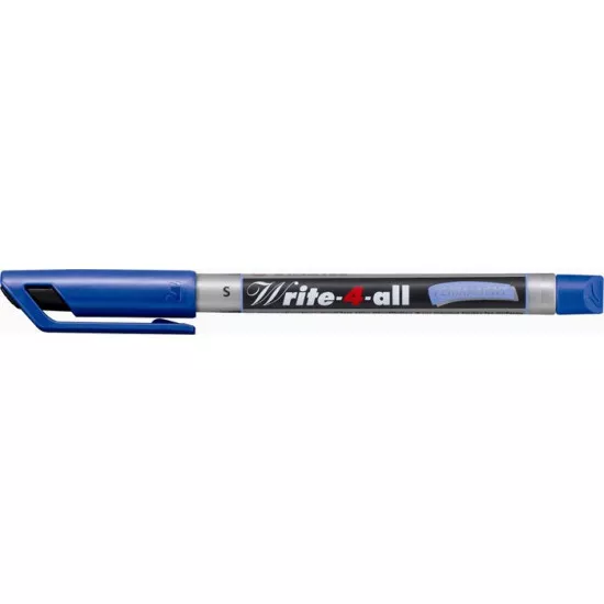 Alkoholos marker, 0,4 mm, kúpos, STABILO "Write-4-all", kék