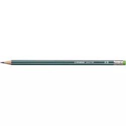 Grafitceruza radírral, HB, hatszögletű, STABILO "Pencil 160", olajzöld