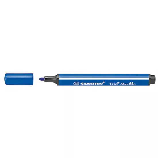 Filctoll, 1,5-2 mm, rugós hegy, STABILO "Trio Scribbi", kék