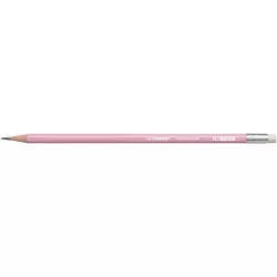 Grafitceruza radírral, HB, hatszögletű, STABILO "Swano Pastel", pink