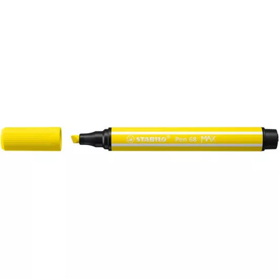Rostirón, 1-5 mm, vágott hegy, STABILO "Pen 68 MAX", citromsárga