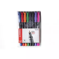 Alkoholos marker készlet, 0,4 mm, STABILO "OHPen S", 8 különböző szín