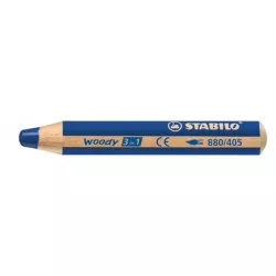 Színes ceruza, kerek, vastag, STABILO "Woody 3 in 1", ultramarin
