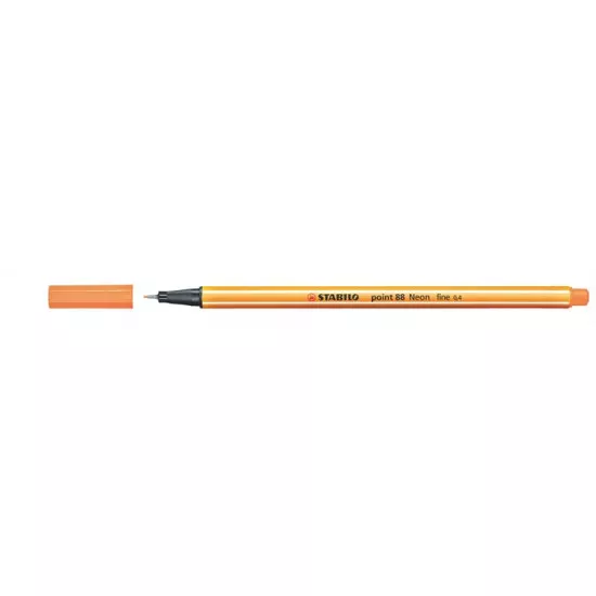 Tűfilc, 0,4 mm, STABILO "Point 88", neon narancssárga