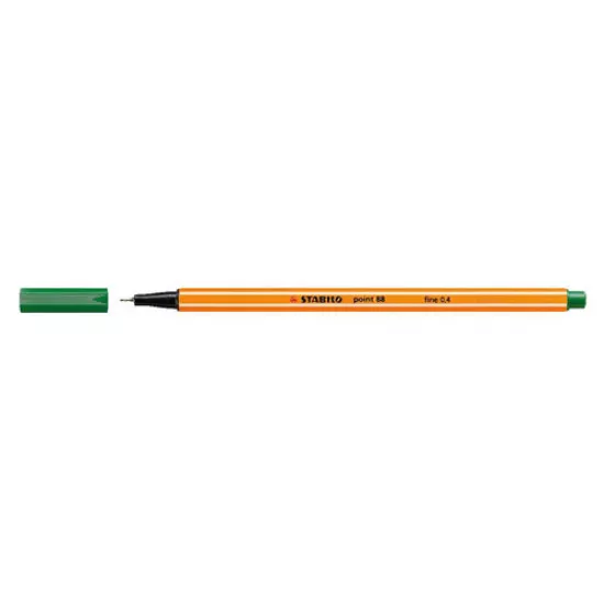 Tűfilc, 0,4 mm, STABILO "Point 88", zöld
