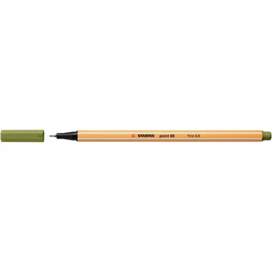 Tűfilc, 0,4 mm, STABILO "Point 88", sárzöld