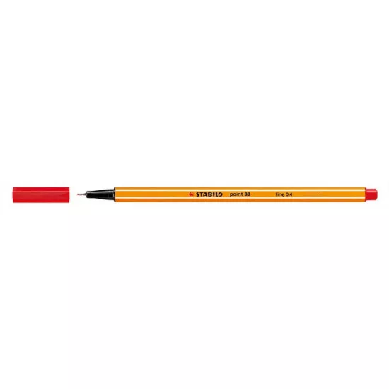 Tűfilc, 0,4 mm, STABILO "Point 88", piros