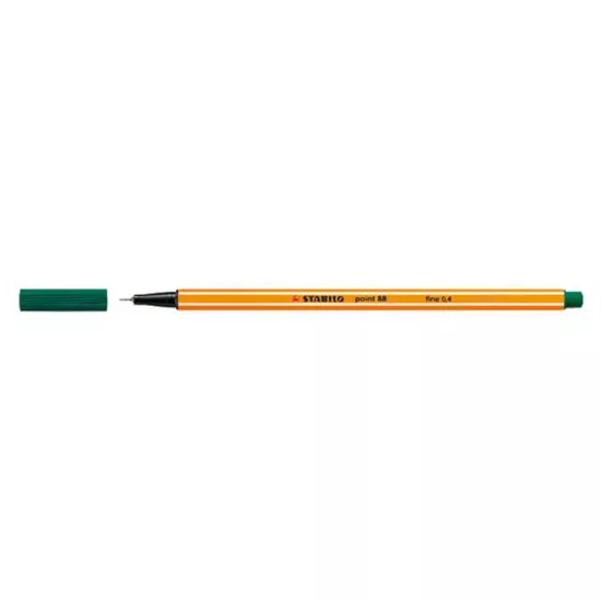 Tűfilc, 0,4 mm, STABILO "Point 88", fenyőzöld