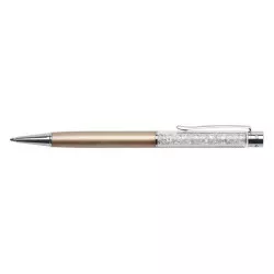 Golyóstoll, arany, felül fehér SWAROVSKI® kristállyal töltve, 14 cm, ART CRYSTELLA®