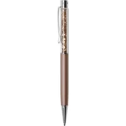 Golyóstoll, rózsa-arany, felül topáz SWAROVSKI® kristállyal töltve, 14 cm, ART CRYSTELLA®