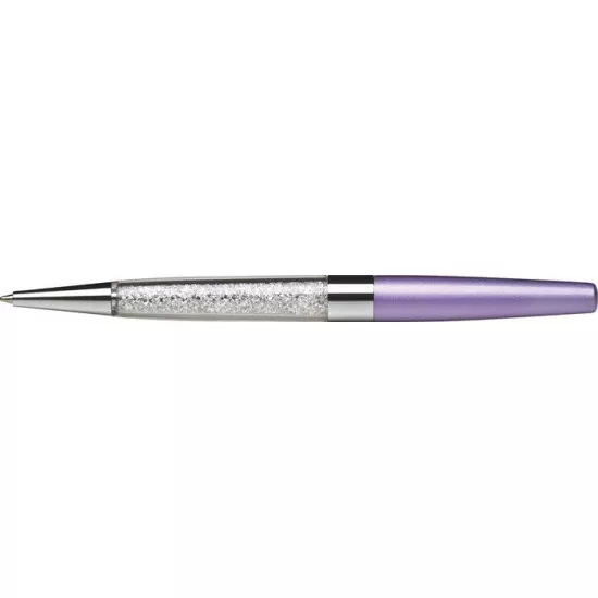 Golyóstoll, világoslila, alul fehér SWAROVSKI® kristállyal töltve, 14cm, ART CRYSTELLA®