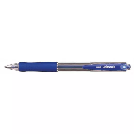 Golyóstoll, 0,3 mm, nyomógombos, UNI "SN-100 Laknock", kék
