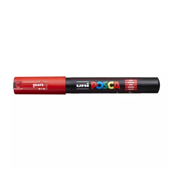 Dekormarker, 0,7-1,0 mm, UNI "Posca PC-1M", piros