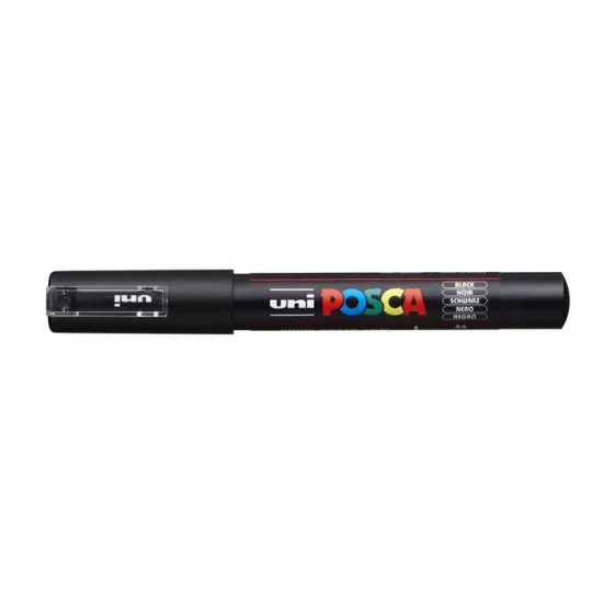 Dekormarker, 0,7 mm, UNI "Posca PC-1MR", fekete