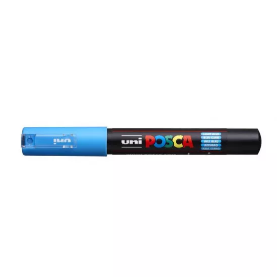 Dekormarker, 0,7-1,0 mm, UNI "Posca PC-1M", világoskék