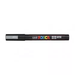 Dekormarker, 0,9-1,3 mm, UNI "Posca PC-3M", ezüst