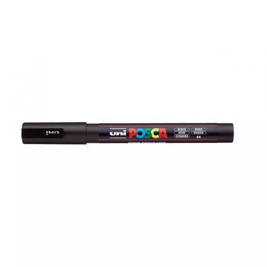 Dekormarker, 0,9-1,3 mm, UNI "Posca PC-3M", fekete