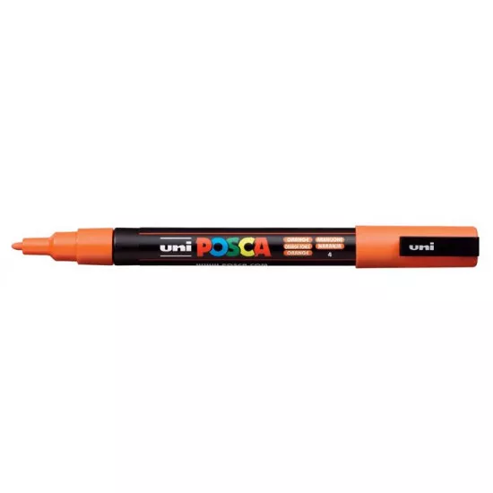 Dekormarker, 0,9-1,3 mm, UNI "Posca PC-3M", narancssárga