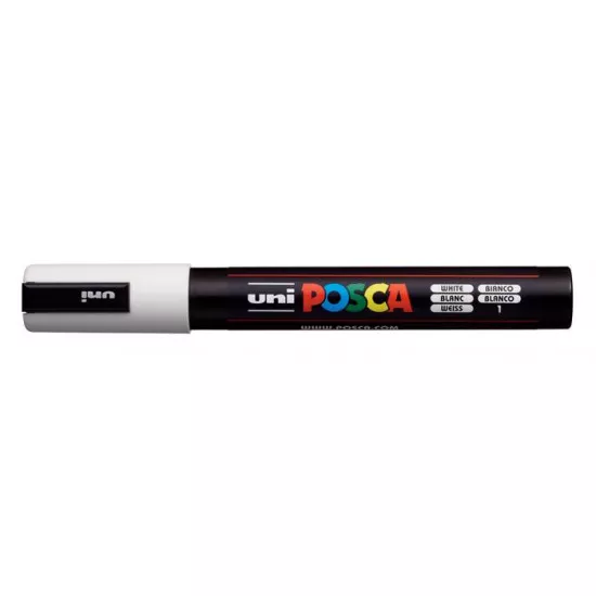 Dekormarker, 1,8-2,5 mm, UNI "Posca PC-5M", fehér