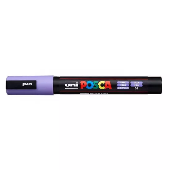 Dekormarker, 1,8-2,5 mm, UNI "Posca PC-5M", halványlila
