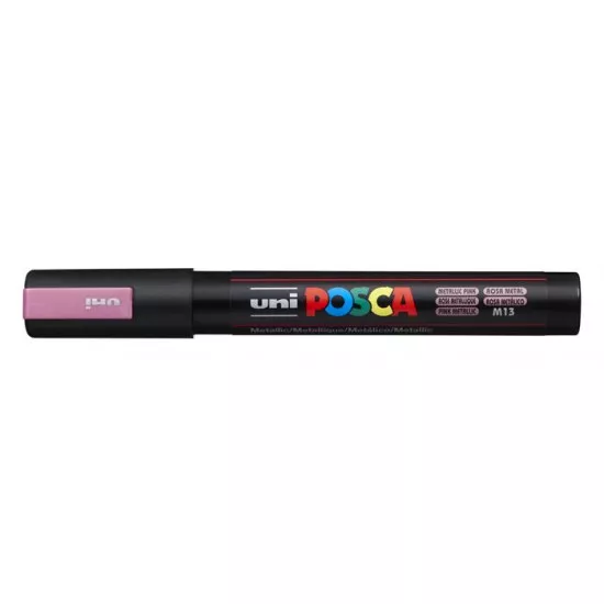 Dekormarker, 1,8-2,5 mm, UNI "Posca PC-5M", metál rózsaszín