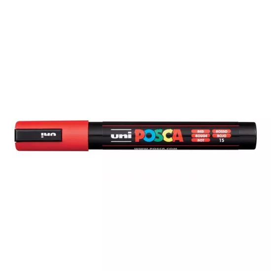 Dekormarker, 1,8-2,5 mm, UNI "Posca PC-5M", piros
