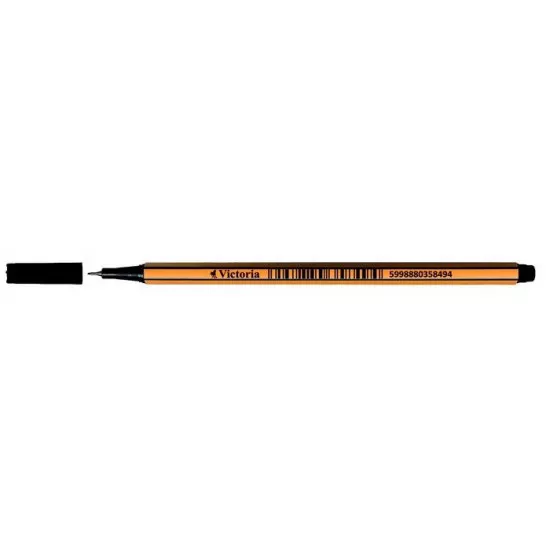 Tűfilc, 0,4 mm, VICTORIA,"Slim", fekete