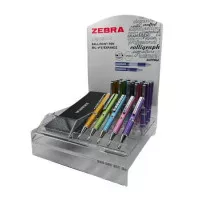 Golyóstoll display, 0,24 mm, teleszkópos, ZEBRA "SL-F1", kék, világos színek