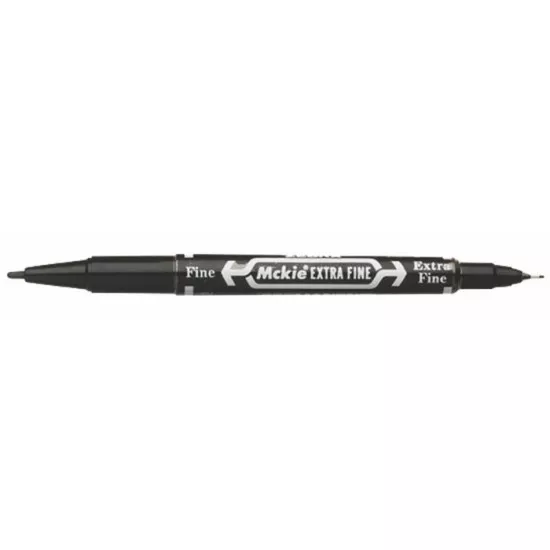 Alkoholos marker, 0,5/1,0 mm, kétvégű, ZEBRA "Mckie Extra Fine", fekete