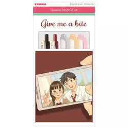 Írószer készlet, ZEBRA "Manga Set, Give me a bite", 5 darabos