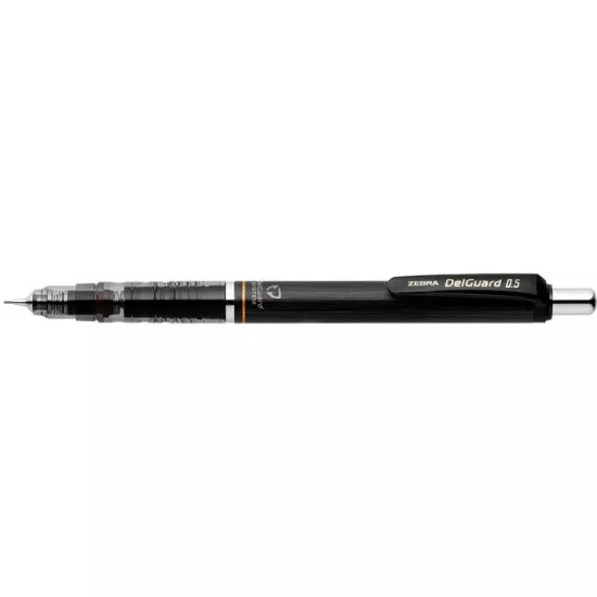 Nyomósirón, 0,5 mm, ZEBRA "DelGuard", fekete