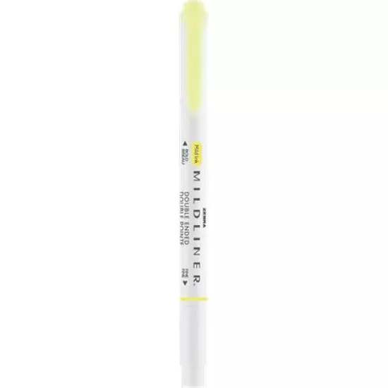 Szövegkiemelő, 1,0/3,5 mm, kétvégű, ZEBRA "Mildliner Fluorescent", sárga