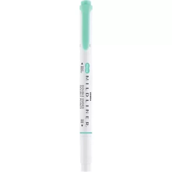 Szövegkiemelő, 1,0/3,5 mm, kétvégű, ZEBRA "Mildliner Fluorescent", türkiz