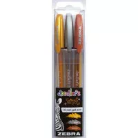 Zseléstoll készlet, 0,33 mm, kupakos, ZEBRA "Doodler`z Glitter", 3 különböző szín Zseléstoll készlet, 0,33 mm, kupakos, ZEBRA "Doodler`z Glitter", 3 különböző szín
