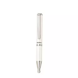 Golyóstoll, 0,24 mm, teleszkópos, metálfehér tolltest, ZEBRA "SL-F1", kék