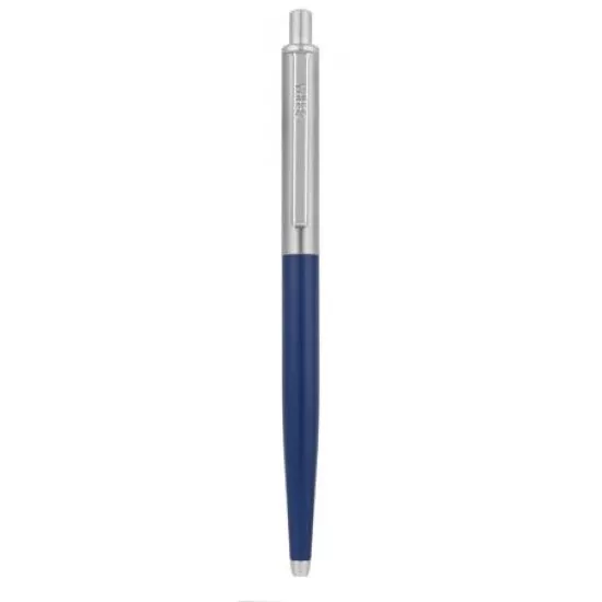 Golyóstoll, 0,24 mm, nyomógombos, ezüst színű klip, kék tolltest, ZEBRA "901", kék