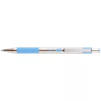 Golyóstoll, 0,24 mm, nyomógombos, rozsdamentes acél, pasztellkék tolltest, ZEBRA "F-301", kék Golyóstoll, 0,24 mm, nyomógombos, rozsdamentes acél, pasztellkék tolltest, ZEBRA "F-301", kék